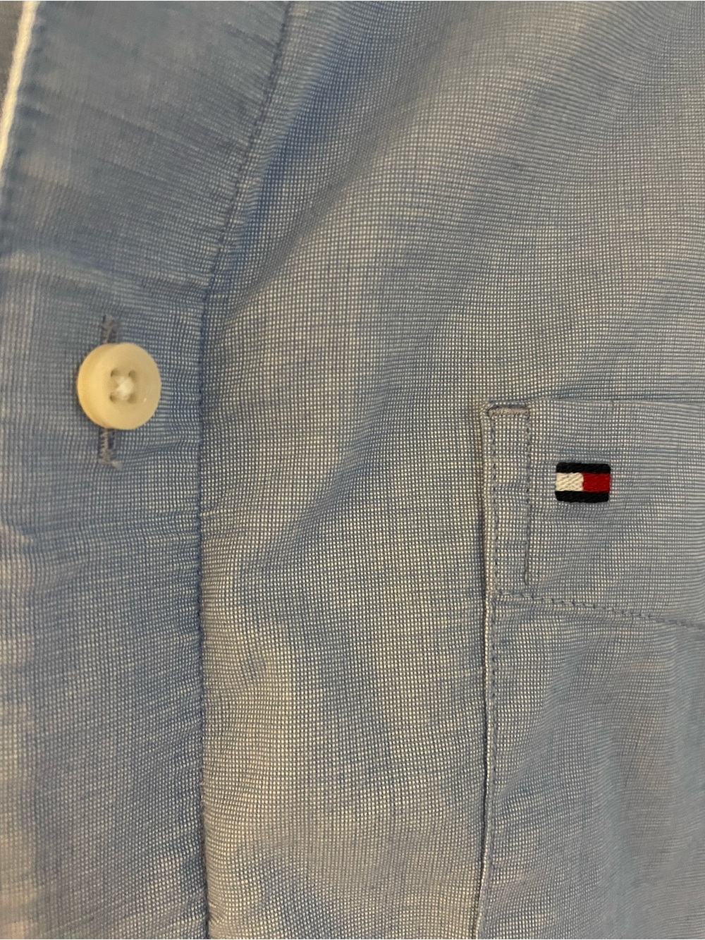 Tommy Hilfiger Adaptive Light Blue Magnetic Button-Down Oxford Shirt - Picture 3 of 5